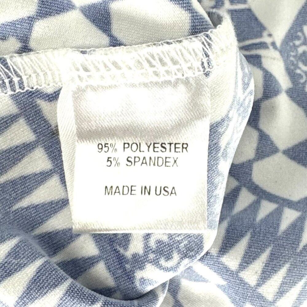 Amy Matto Strapless Midi Dress Blue White Pattern Size Large - Picture 6 of 7